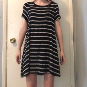 Acemi Black/White Striped Shift Dress